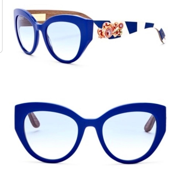 Dolce and Gabbana Sicilian Carreto Blue cat-eye sThe Kiss Sunglasses